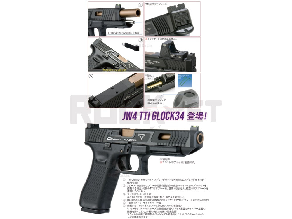 DETONATOR】JW4 TTI Glock34 GEN5 MOS CUSTOM SLIDE-Black – ROCK-et