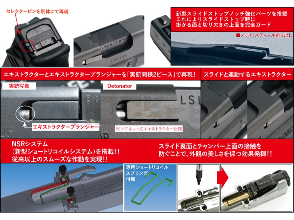 KSC GLOCK18c スライドカスタム KSC G18c対応 Glock18cカスタムスライド-BK
