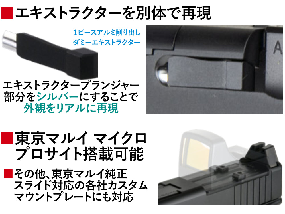 DETONATOR】東京マルイ GLOCK19 GEN5 MOS用 FBIスライドセット -BK