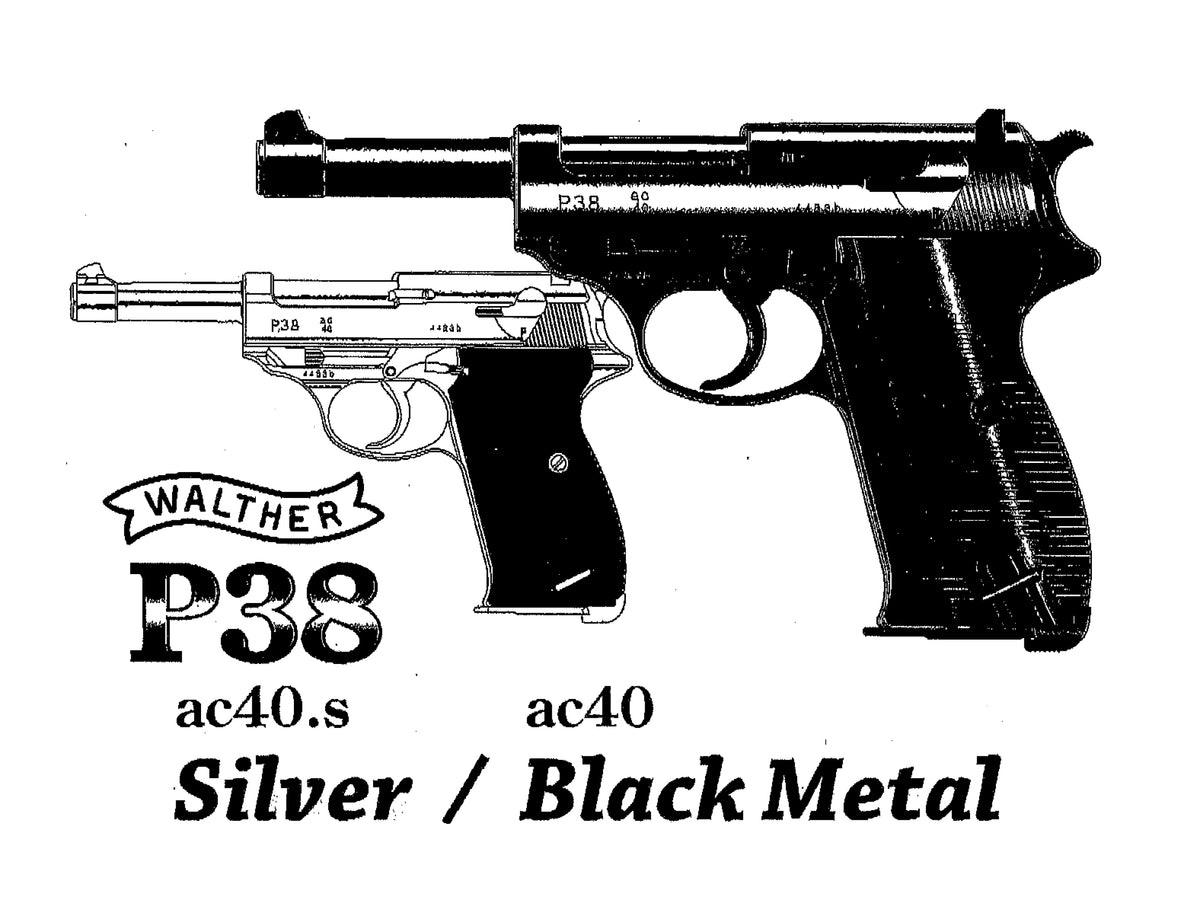 【マルゼン】 ワルサー P38 (ac40) ガスブローバック ブラック 