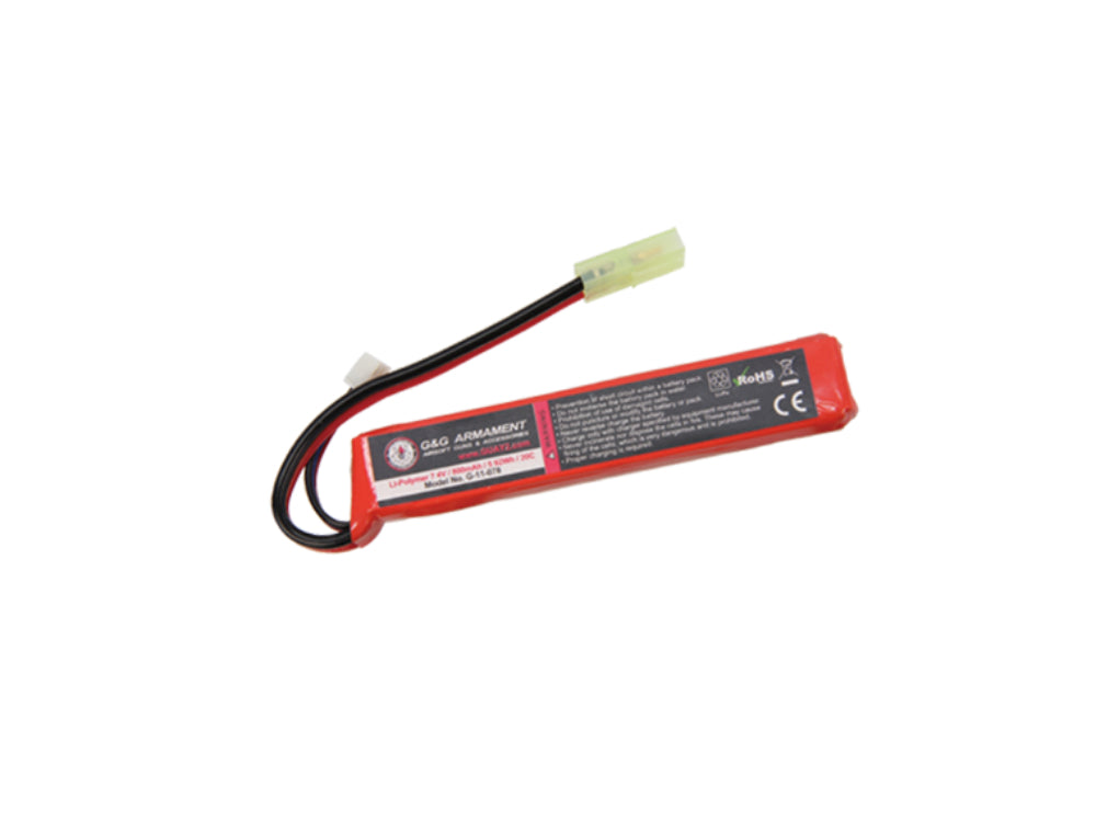 G&G】LI-POバッテリー 7.4V 20C/800mAh M4/M16ストックチューブ用 G-11