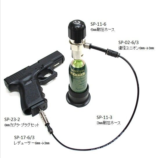 【SUN PROJECT】 違径ストレート ユニオン ３㎜～６㎜ホース用 SP-02-3/6