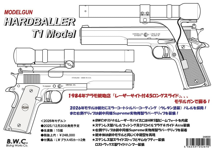【B.W.C.】HARDBALLER T1 Model（2025年12月20日発売・予約）