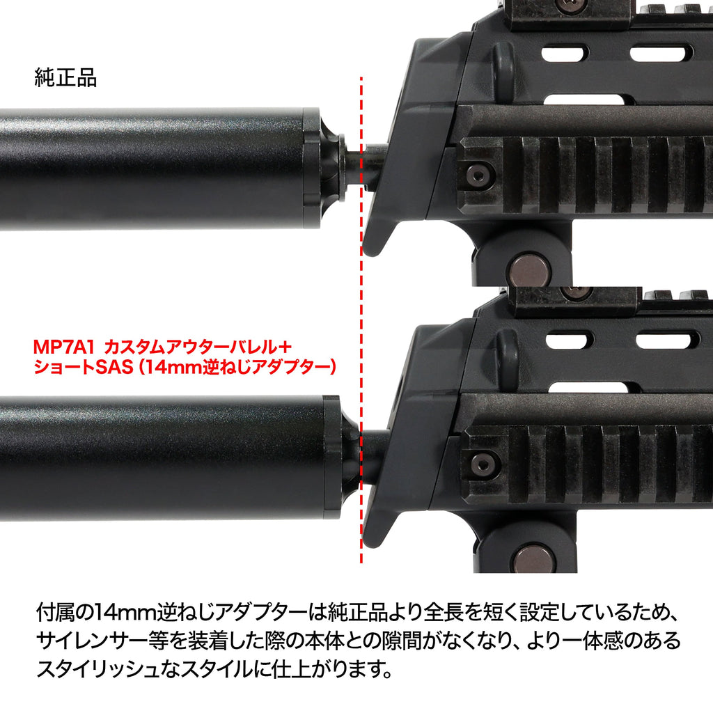 LayLax】東京マルイ MP7A1 カスタムアウターバレル＋ショートSAS
