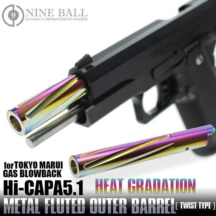 【LayLax】東京マルイ ガスブローバック Hi-CAPA5.1フルートアウターバレル[ツイストタイプ]ヒートグラデーション