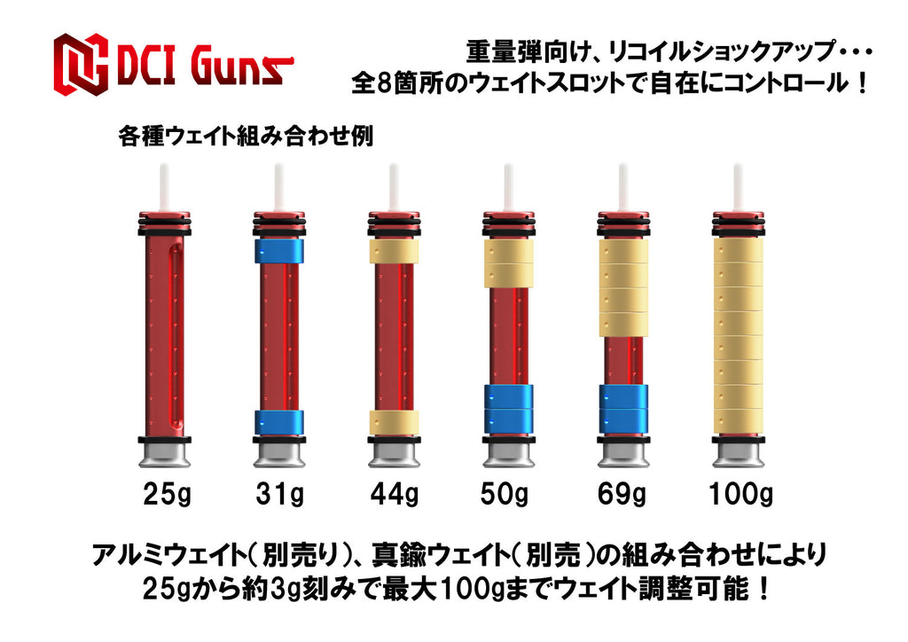 DCI Guns】側面吸気ピストン専用真鍮ウェイト 東京マルイ VSR-10用