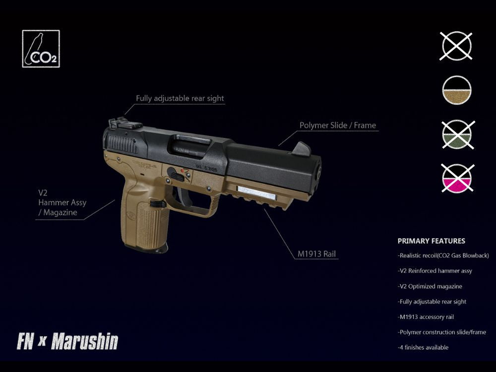 【マルシン】 FN Five-seveN Ver.2 CO2ガスブローバック FDE