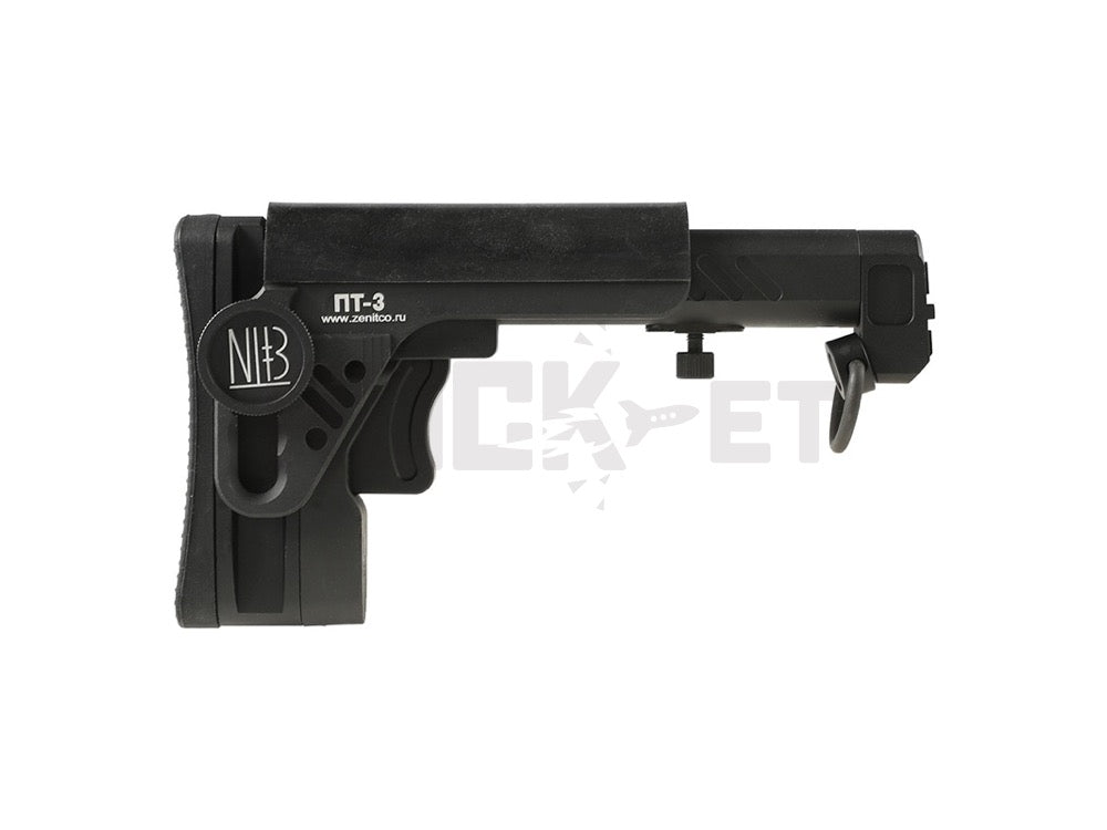 【5KU】Zenit PT-3タイプ テレスコピックフォールディングストック (LCT/GHK/CYMA) BK