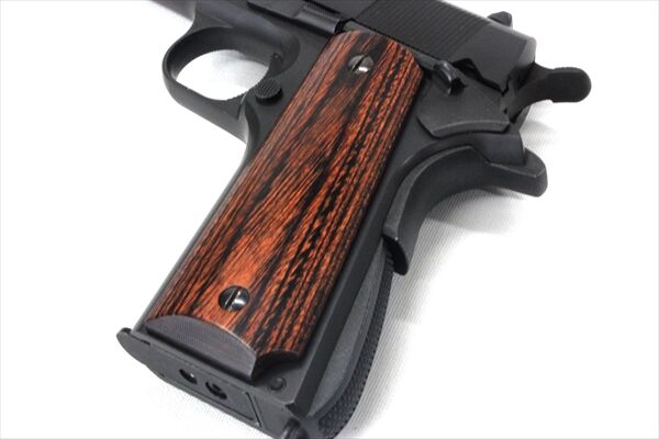 【PANDORA ARMS】ウッドグリップ｜ガバメント/45AUTO｜スムース/ブラウン