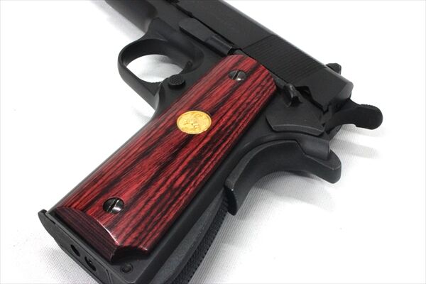 【PANDORA ARMS】ウッドグリップ｜ガバメント/45AUTO｜メダル/レッド