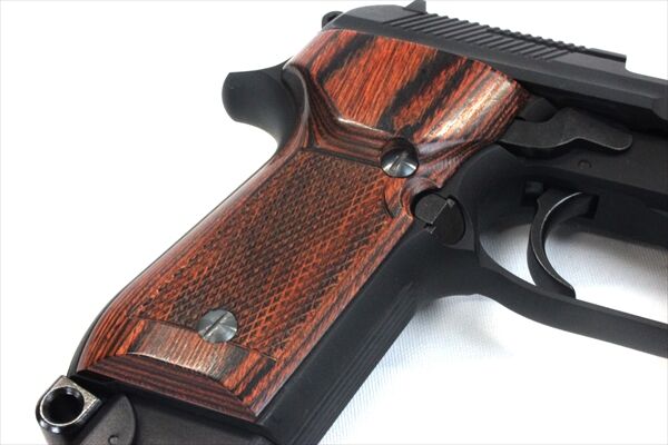 【PANDORA ARMS】ウッドグリップ｜KSC製｜M93RⅡシリーズ（ガスブロ）｜チェッカー/ブラウン