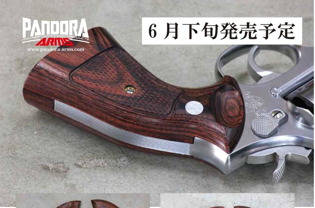 【PANDORA ARMS】ウッドグリップ｜タナカワークス S＆W M19（K-Flame・スクエアバット） フットボールカット [AWG-1473] 【2026年6月下旬発売予定・予約】