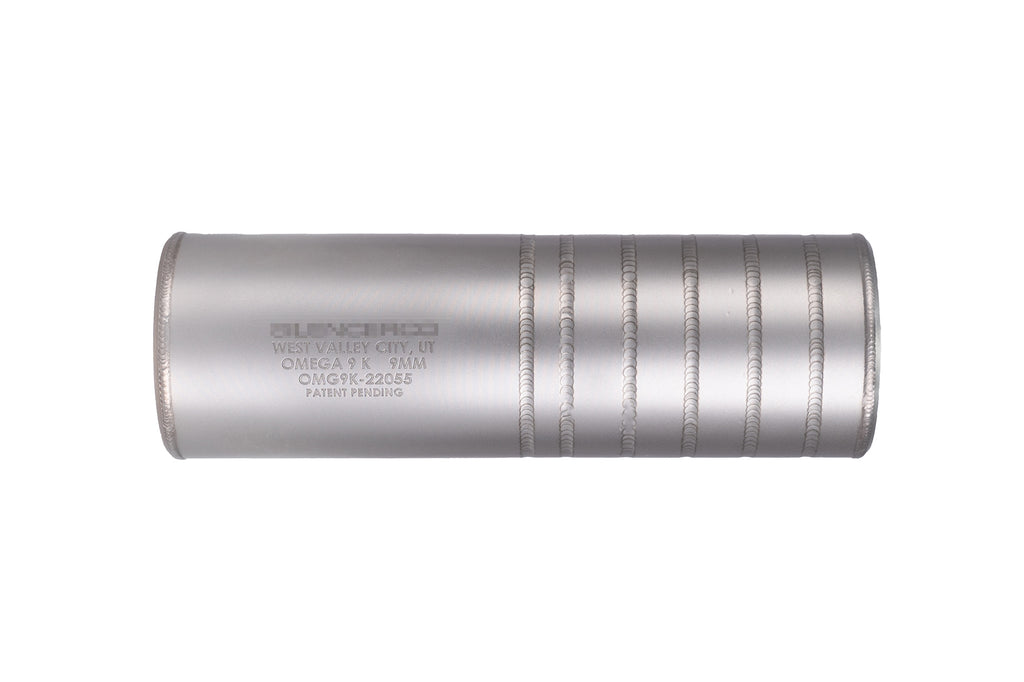 【BCSW】SilencerCO omega 9K タイプ 9mm ダミーサイレンサーSILVER(ステンレス/溶接工程)