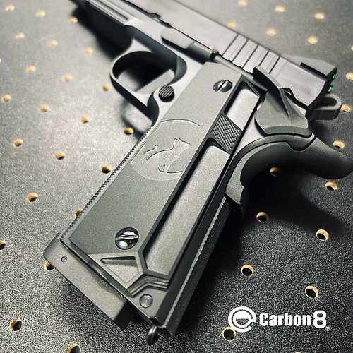 【Carbon8】M45シリーズ & HELLCAT4.3共用 FLATグリップパネル - ニャンコ刻印 -