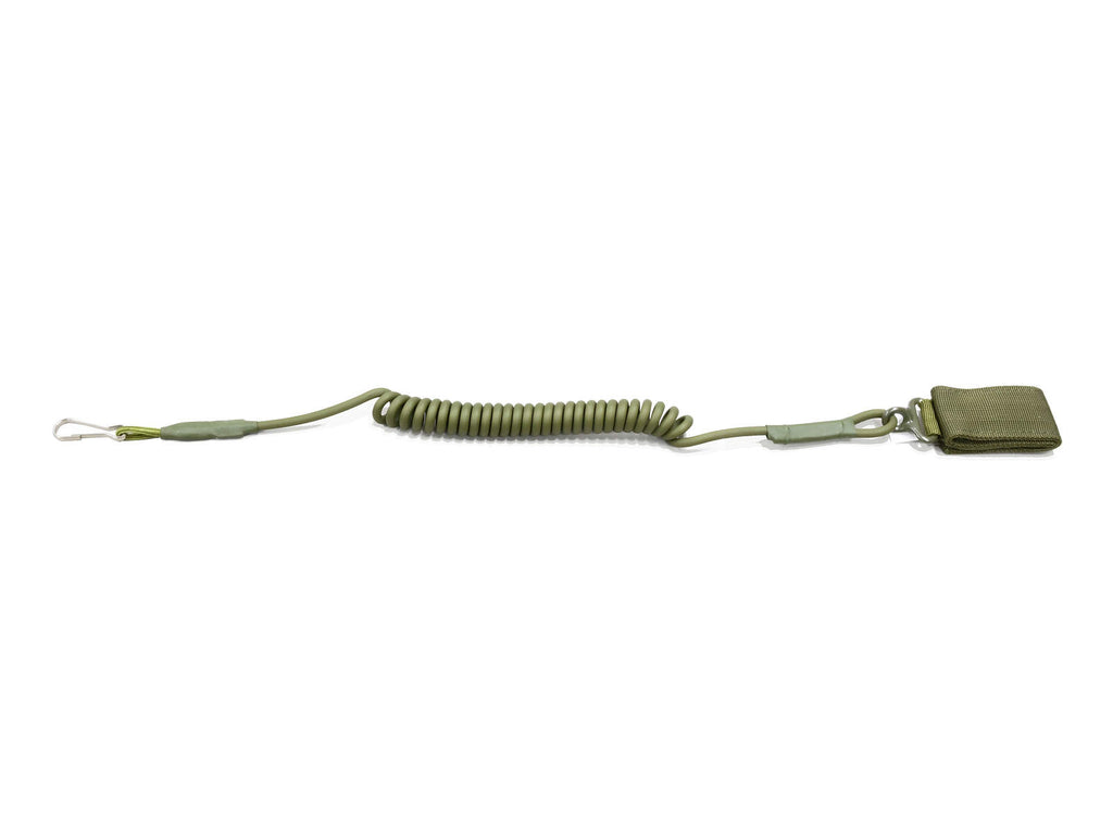 【SwissArms】ピストルセフティーランヤード/Coiled Bungee Cord OD Green