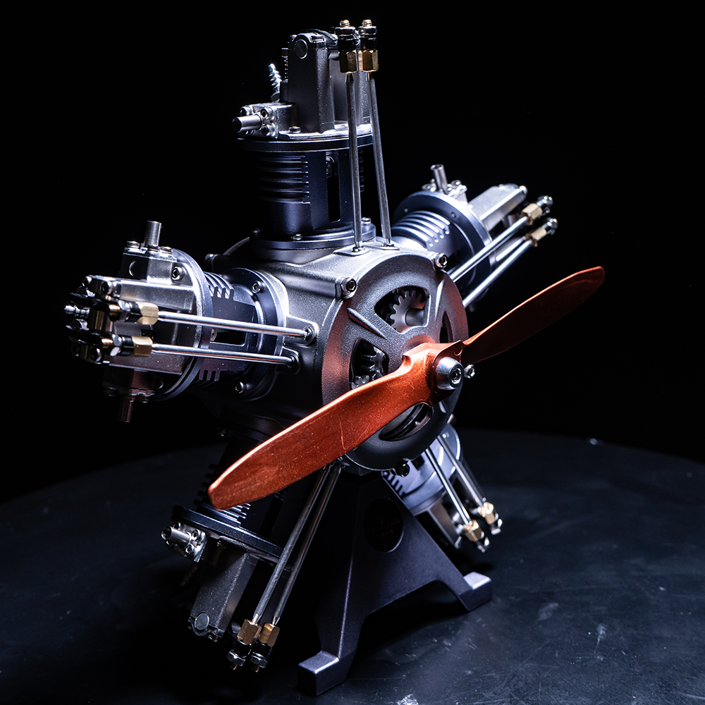 【Fluke Forest】動く組み立て式エンジン模型/星型5気筒エンジン