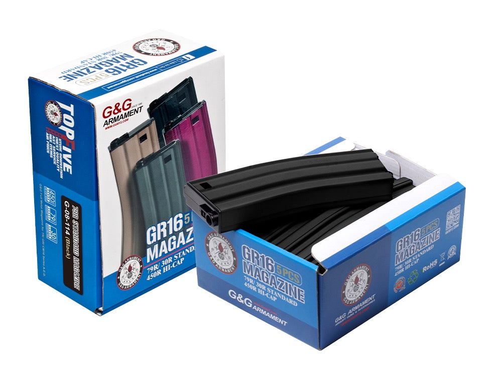 【G&G】79R Standard Magazine for GR16 Black 5pcs/pack G-08-114