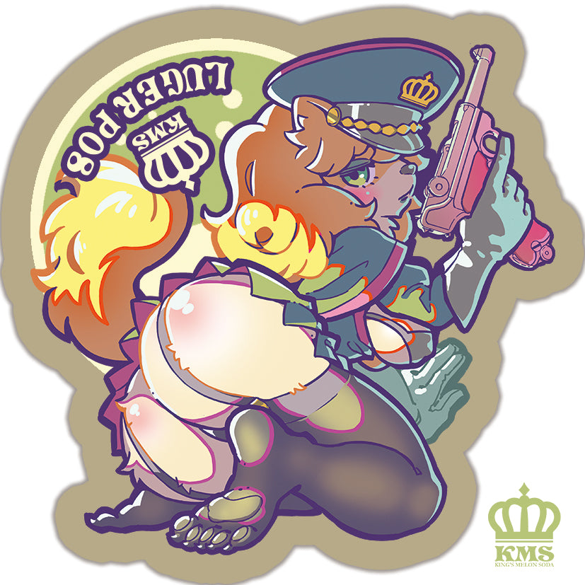 【King’s Melon Soda】Luger P08 x ポメラニアン ステッカー