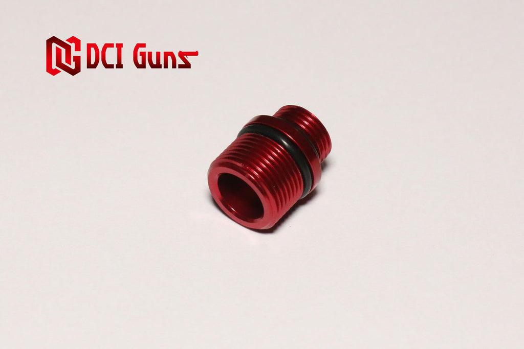 【DCI Guns】マズル変換アダプター M11正ネジ-M14逆ネジ　レッド