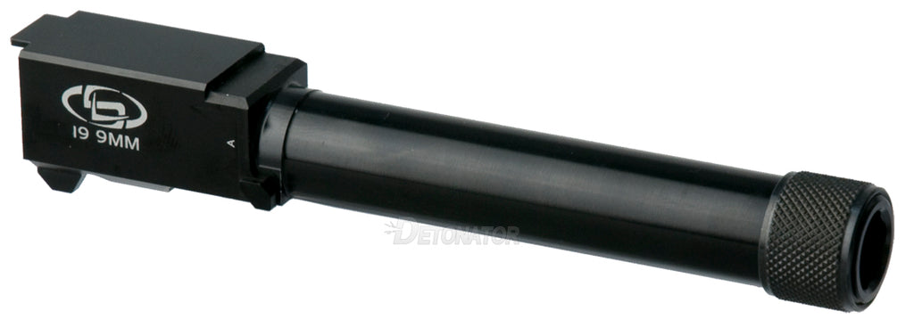 【DETONATOR】東京マルイGLOCK19 GEN3/4用　Stormlakeタイプ サイレンサー対応 アルミアウターバレル＆ ネジカバーセット-Black 14mm逆ネジ