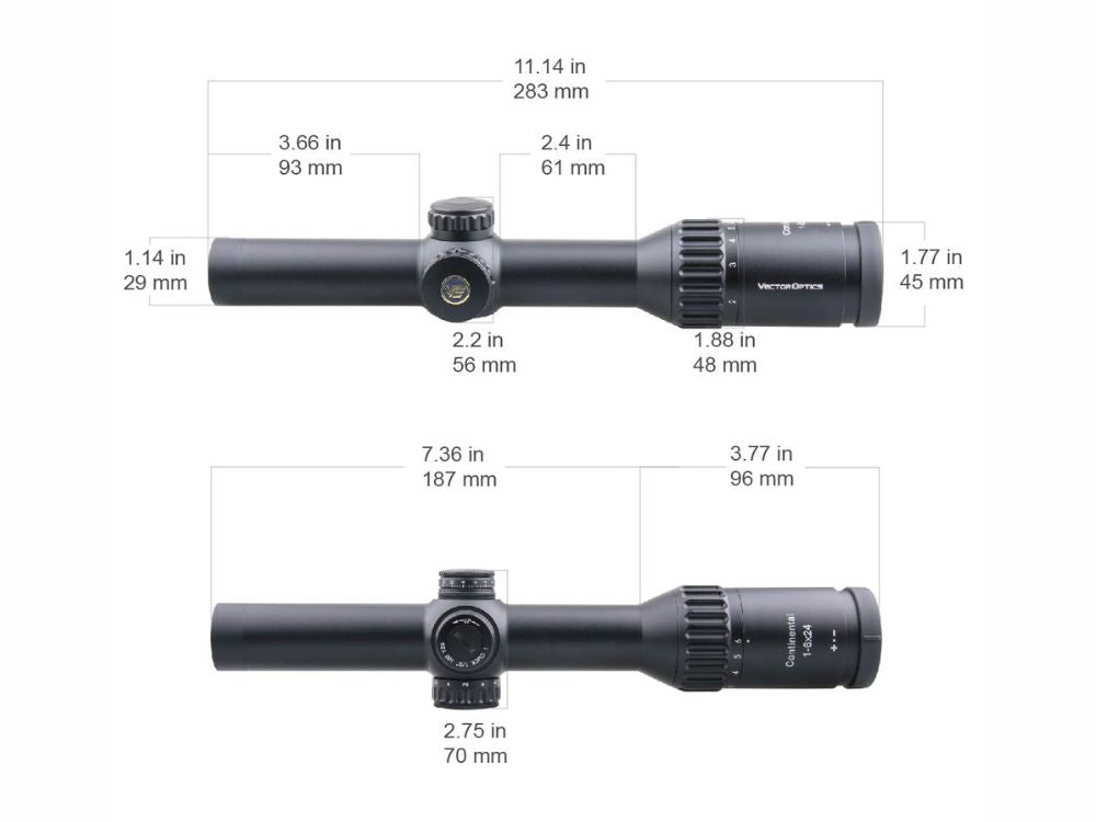 Vector Optics】Continental x6 1-6x24 Fiber ライフルスコープ SCOC