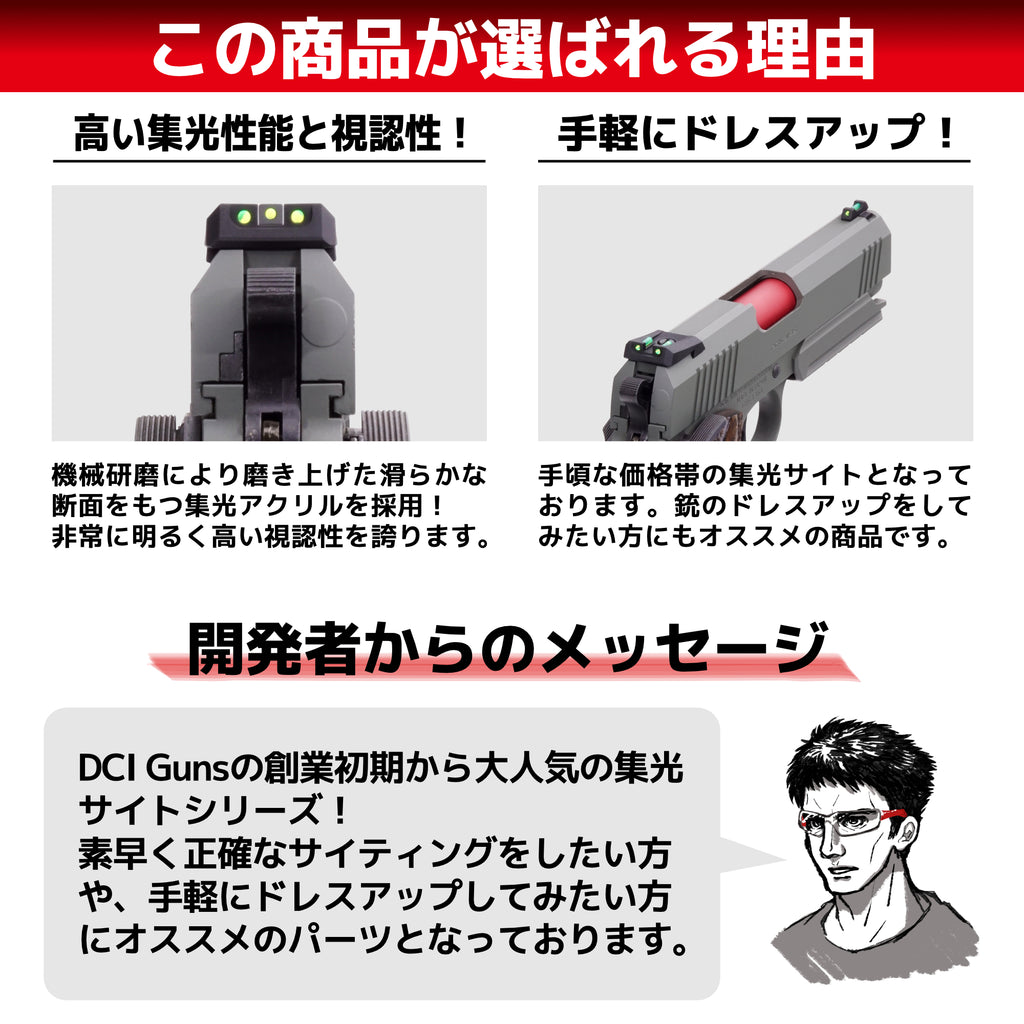 DCI Guns】集光サイト 東京マルイ ハイキャパ4.3/DW4.3/FW用 – ROCK-et