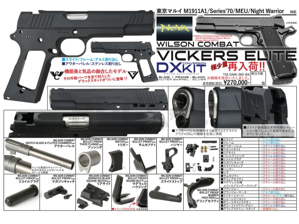 Elite　–　Vickers　M1911用　マルイ　Combat　BK（極少量　デラックスコンバージョンキット　ROCK-et　NOVA】　Wilson