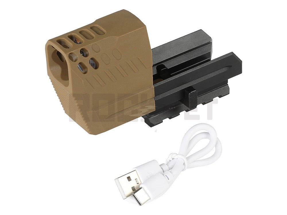 [5KU] SPIRITFIRE Muzzle Flash Compensator with Racer for Tan SIG AIR P320 M18 