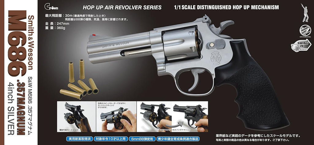 クラウンモデル】S&W M686 .357マグナム 4インチ ステンレスタイプ