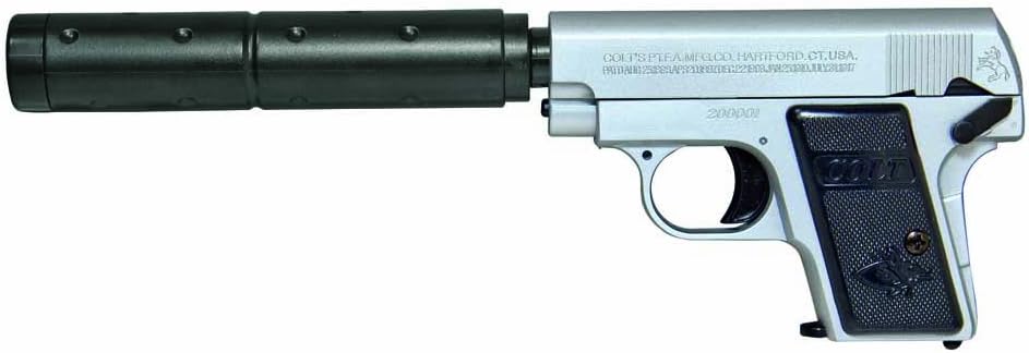 クラウンモデル】25AUTO ポケットハンドガン シルバー サイレンサー付