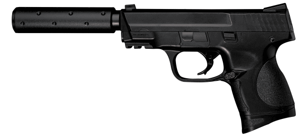 【クラウンモデル】MPSW-SLC ポケットハンドガン サイレンサー付 10才以上用 エアーコッキング