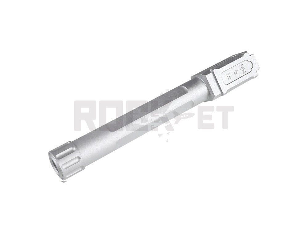【5KU】FI Style Tactical Outer Barrel 14mm- / G17 Compatible SILVER