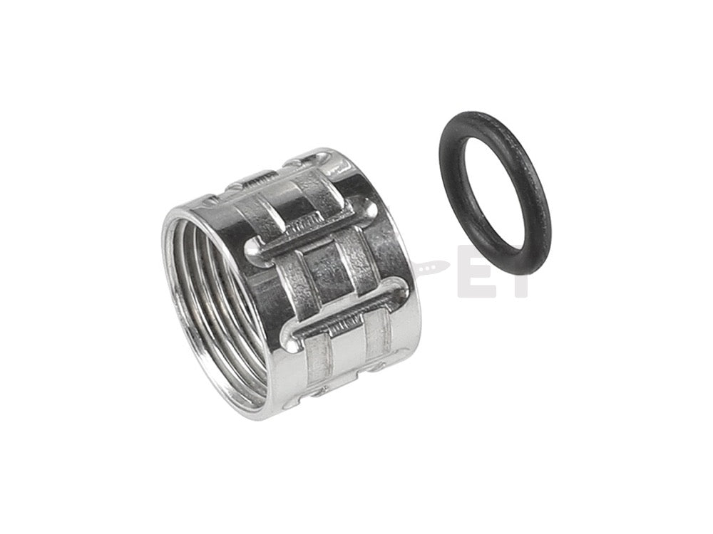 【5KU】LANTAC TP-Pro Knurled Type Thread Protector Silver (14mm CCW)