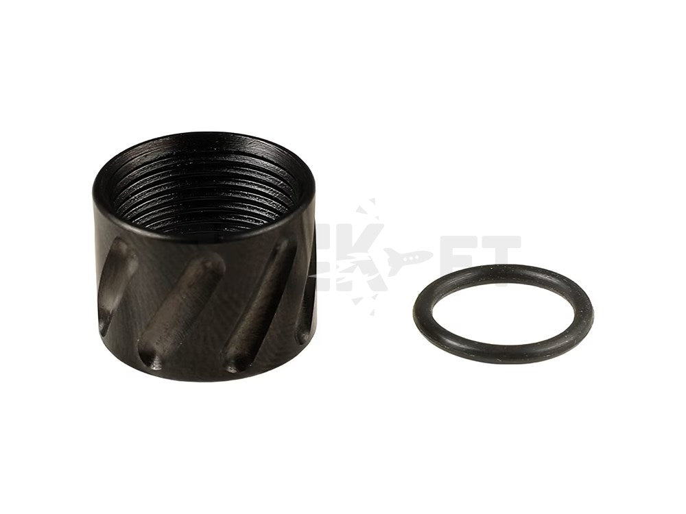 【5KU】Twist fluted スレッドプロテクター Black 〈14mm逆ネジ〉