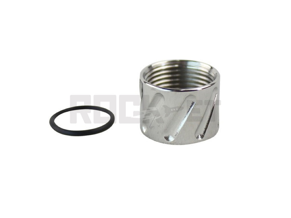 【5KU】Twist fluted スレッドプロテクター Silver (14mm逆ネジ)