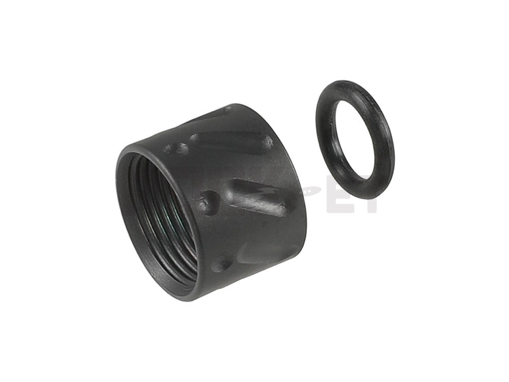 [5KU] Twist Fluted/Dimple Thread Protector, Black (14mm Left-Hand Thread) 