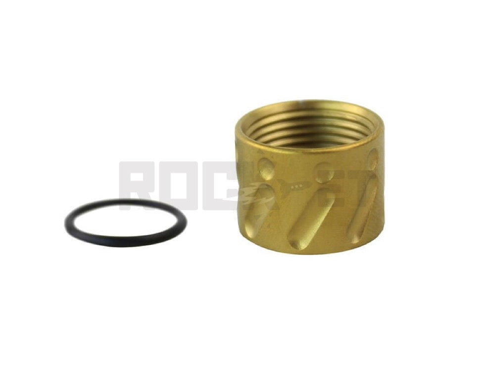 【5KU】Twist fluted/Dimple スレッドプロテクター Gold (14mm逆ネジ)