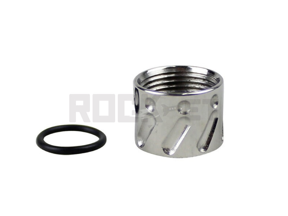 【5KU】Twist fluted/Dimple Thread Protector Silver (14mm CCW)