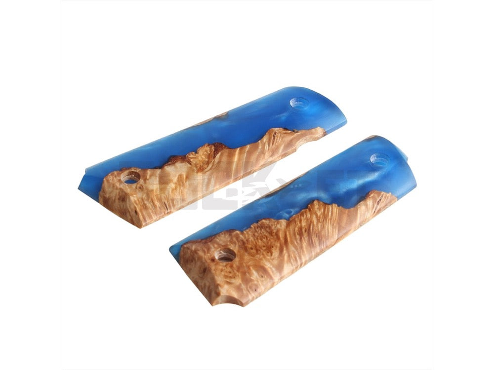 【5KU】M1911 Stabilized Wood グリップパネル Blue Resin