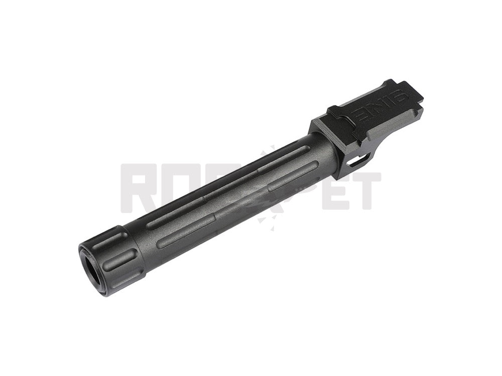 【5KU】LANTAC 9INEスタイルタクティカルアウターバレル BK (14mm逆ネジ/東京マルイ G19対応）
