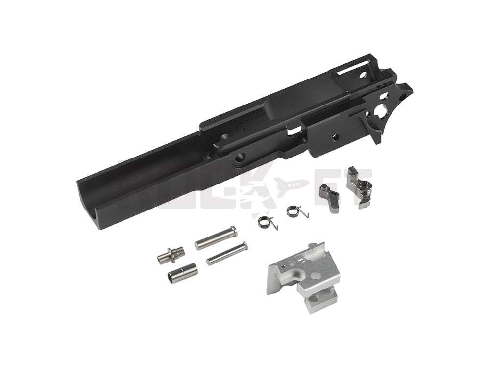【5KU】CNCアルミ削り出し 3.9インチ ミドルフレーム Type1 Black (東京マルイハイキャパシリーズ適合)