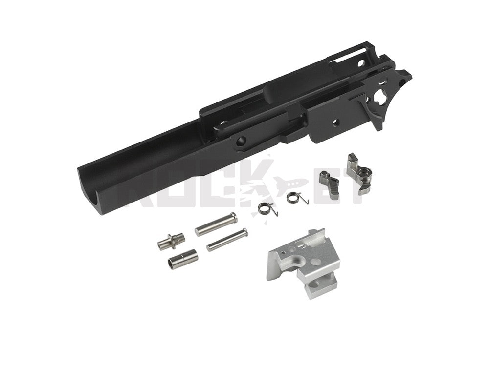 [5KU] CNC Aluminum Cut-Out 3.9-inch Mid Frame Type 2 Black (Compatible with Tokyo Marui Hi-Capa Series)