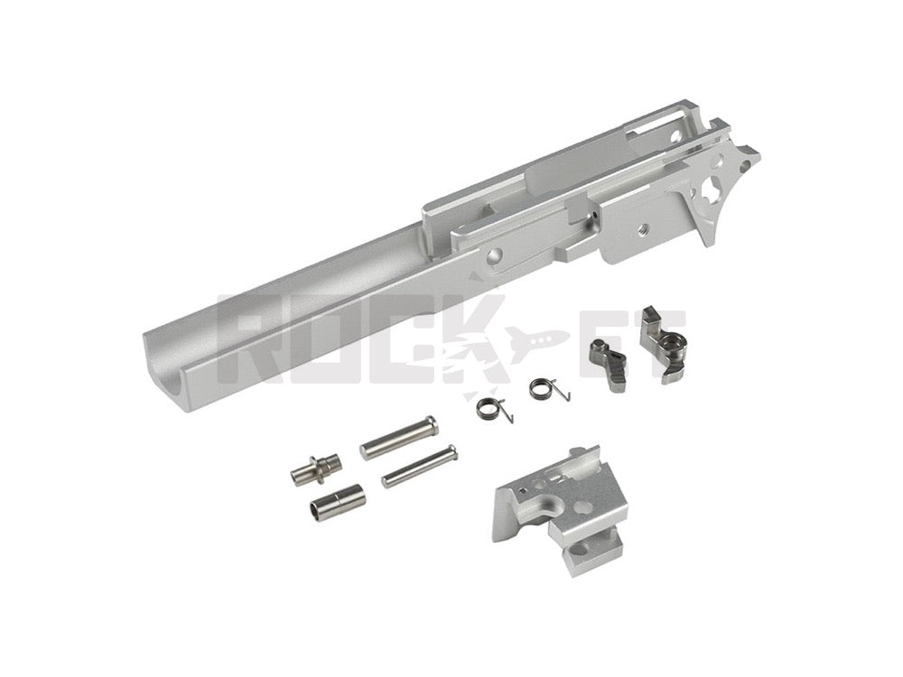 【5KU】CNCアルミ削り出し 4.3インチ ミドルフレーム Type1 Silver (東京マルイハイキャパシリーズ適合)