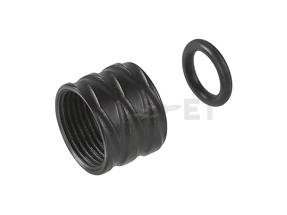 【5KU】Rhombus Knurled タイプ CNC ステンレスフルート カバー BK 14mm 逆ネジ対応 Thread