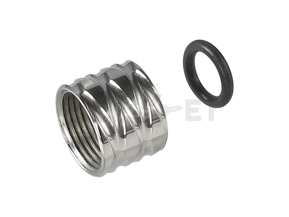 【5KU】 Rhombus Knurled タイプ CNC ステンレスフルート カバー SV 14mm 逆ネジ対応 Thread