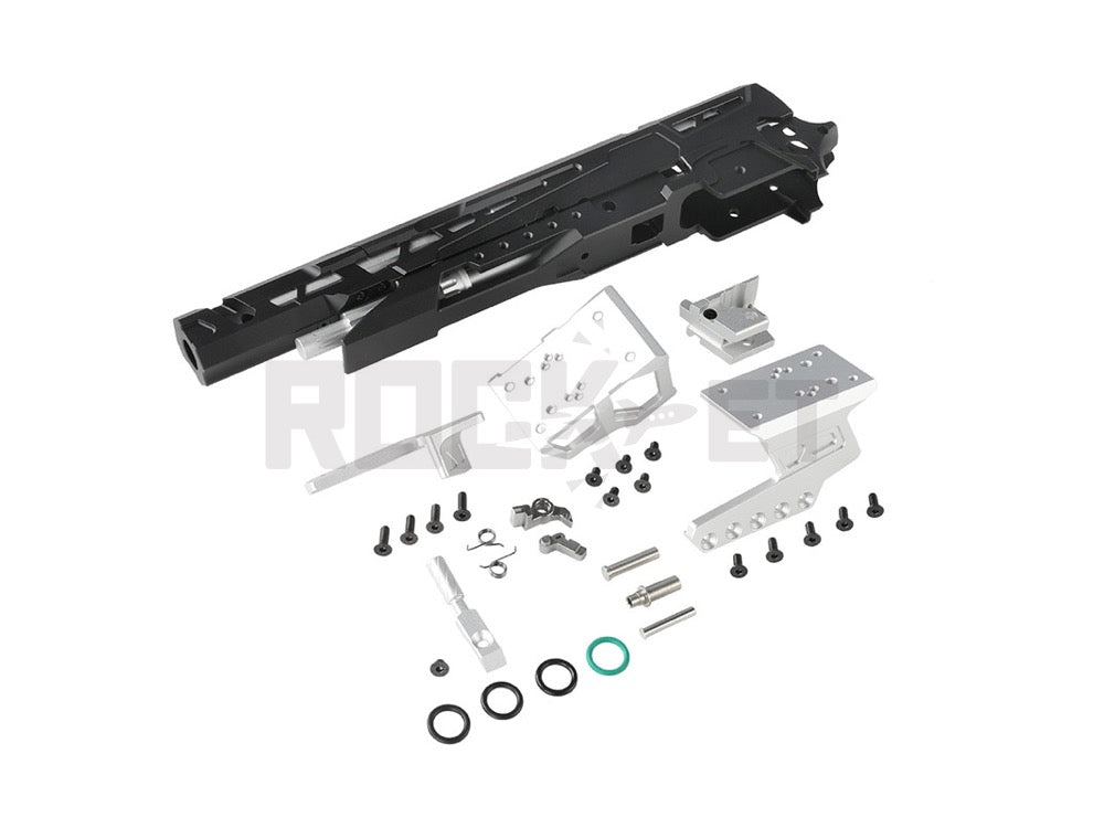 【5KU】EX-02 エクストラ CNCアルミスライドシャーシ ドットサイトマウントセット BK xSV (東京マルイ ハイキャパ5.1対応)