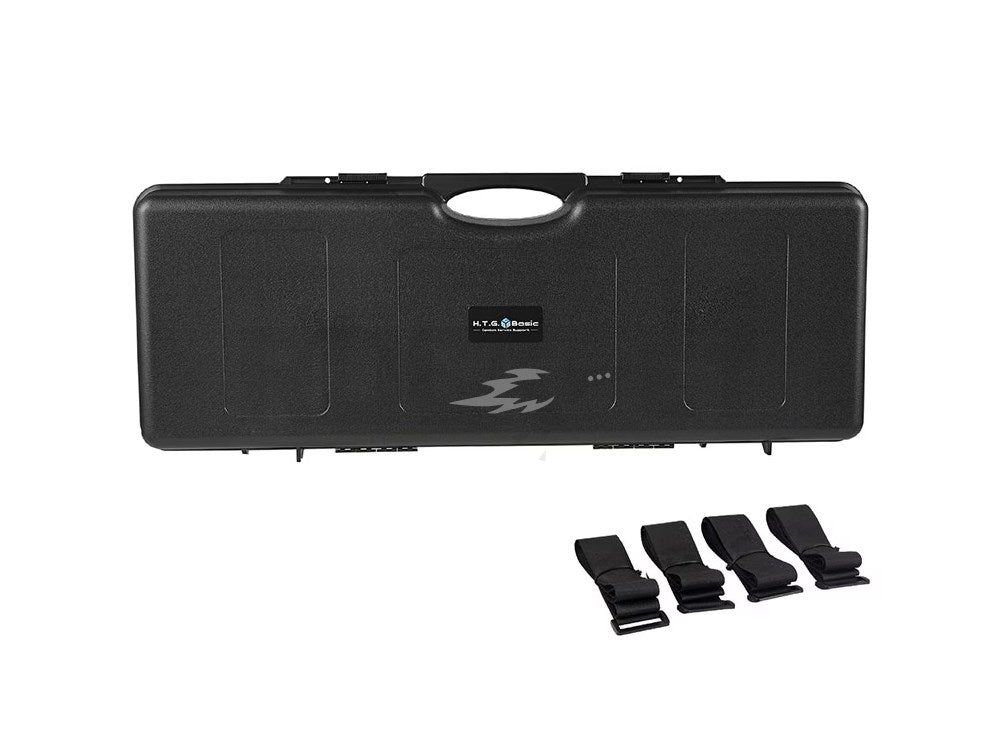【HTG】Gun Case Hard Double Rifle Case Airsoft Carrying Wide 86cm with 4 Zip Ties Special Model