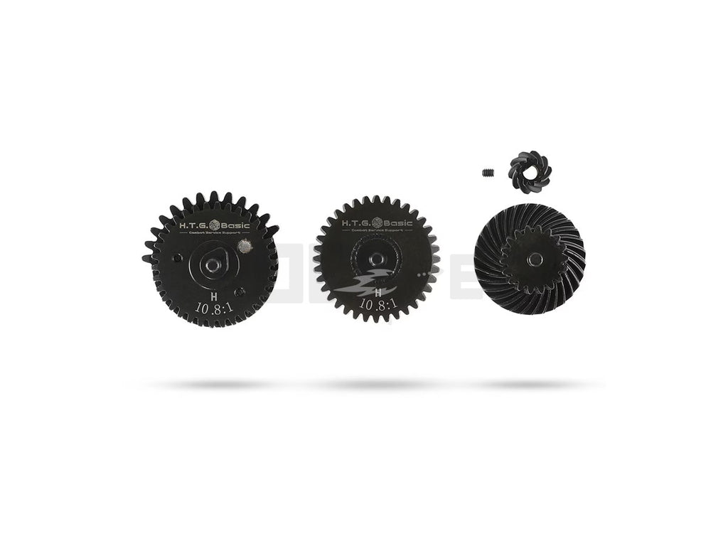[HTG] Spiral Helical Steel Gear Set 10.8:1 "Gen Gear" for Electric Guns, CNC Machined Single Sector Gear (SSG)
