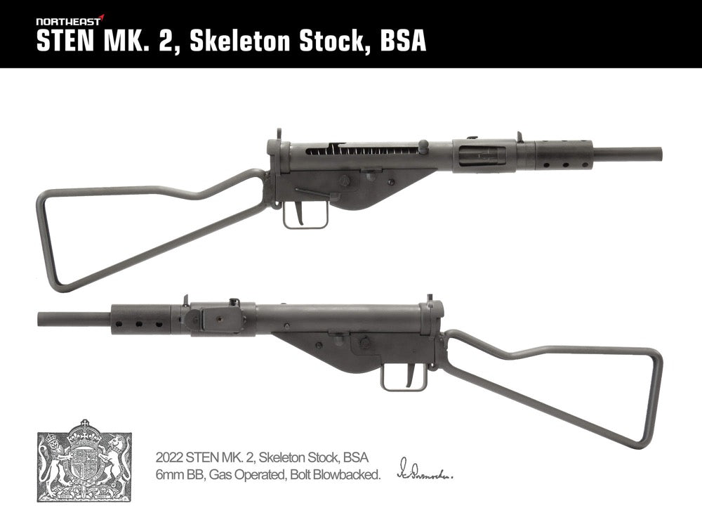 NorthEast】 Sten Mk2 スケルトンストック マシンカービンGBB BSA marking – ROCK-et