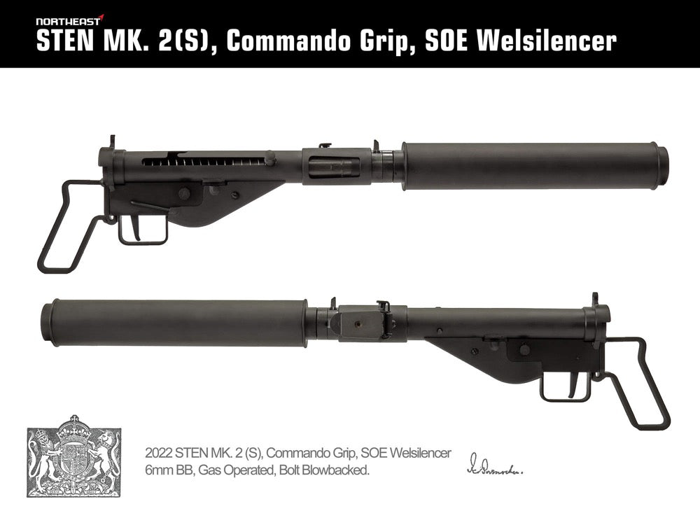 【NorthEast】 Sten Mk2(S) SOE サブマシンガンGBB Commando Grip/SOE Welsilencer